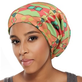 Post Surgery Head Scarf Cap with Silk Non Slip Green