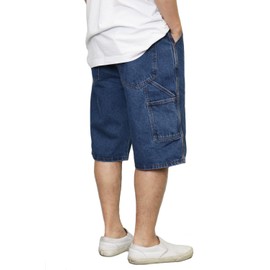 URBANJ Men's Baggy Jean Shorts Casual Loose Fit Denim Shorts (US, Numeric, 38, Regular, Regular, CPT999S Dark Blue)