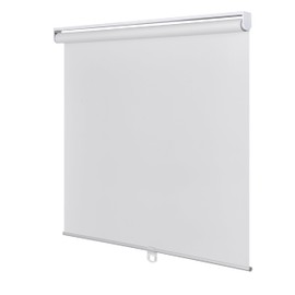 Blackout Roller Shades Cordless Blinds for Windows, Free-Stop Shades with Valance, Thermal Insulated Fabric, UV Protection, Natural Woven Blinds for Home and Office (33" W x 72" H, White)