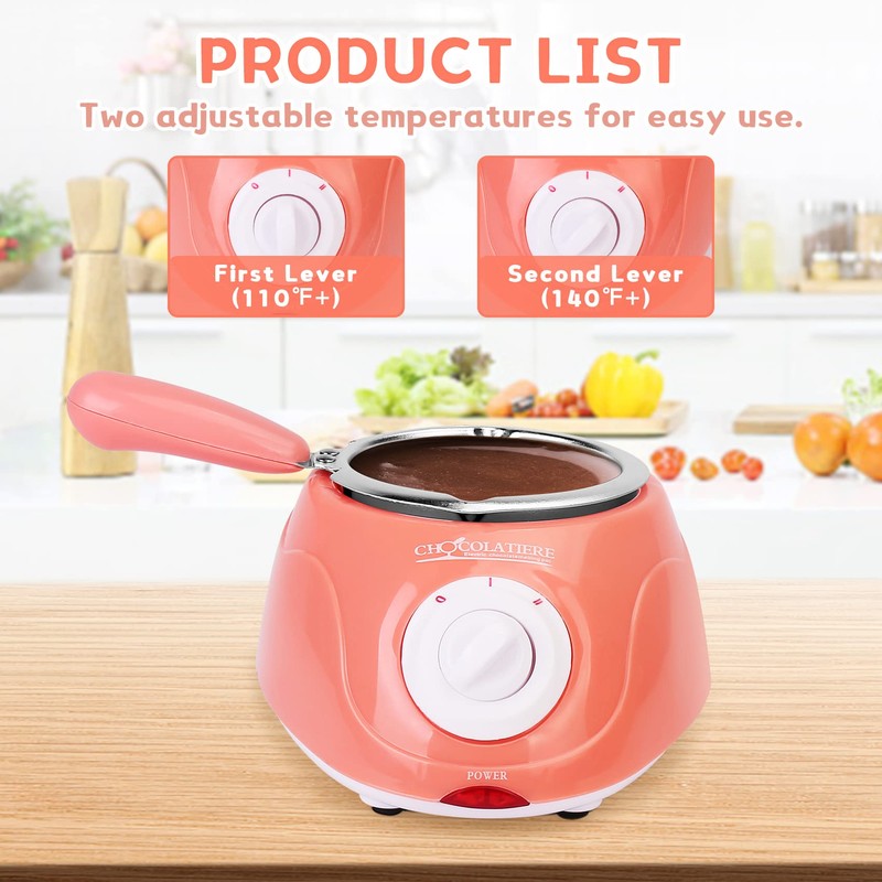 Chocolate Melting Pot, Electric Chocolate Melter Warmer Fondue Fountain Melting