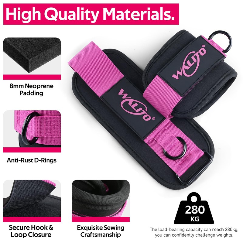 WALITO Ankle Resistance Bands with Cuffs, Ankle Bands for Working