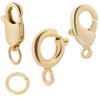 Beebeecraft 1 Box 18Pcs 3 Styles Jewelry Lobster Clasp 18K
