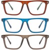 AQWANO 3 Pack Reading Glasses Men 2.5 Computer Blue Light