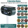 Repelente de animales ultrasónico solar para gatos, ardillas, ciervos, mapaches