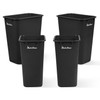 PLASTIC PRINCE 40 Quart Trash Can, Black Plastic Rectangular 10