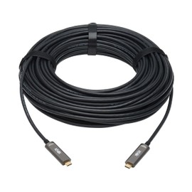 Tripp Lite USB-C Fiber (10 Gbps) Data Cable, USB 3.2 Active Optical Cable, Male to Male, Black, Plenum-Rated for in Wall & Ceiling Installations, 66 Feet / 20 Meters, 3-Year Warranty (U420F-20M-D3)