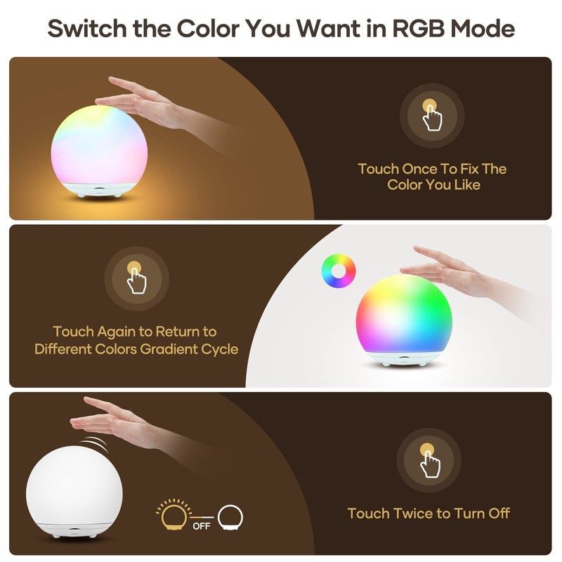 Suright Night Light for Kids, USB Rechargeable Beside Lamp with