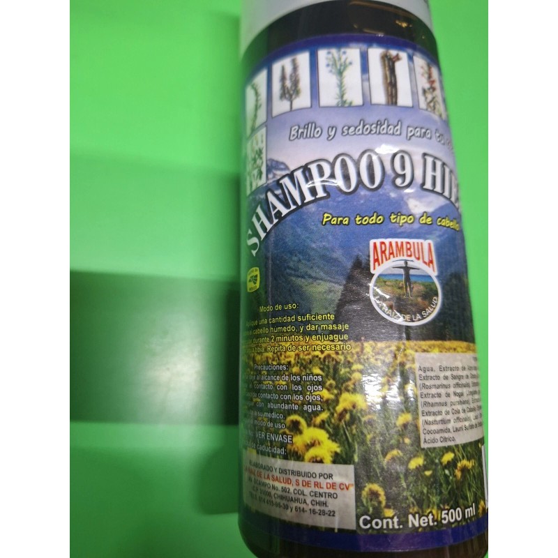 Baño Botanico shampoo 9 Hierbas - Arambula - 500ml Todo