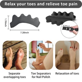 SUNFATT Toe Spacers for Women ang Men,Toe Separators for Women,Relieves Overlapping Toes,Bunions Corrector and Hammer Toe Pain,Gel Toe Spreader Separates Toes and Relaxes Toes.2 Pcs