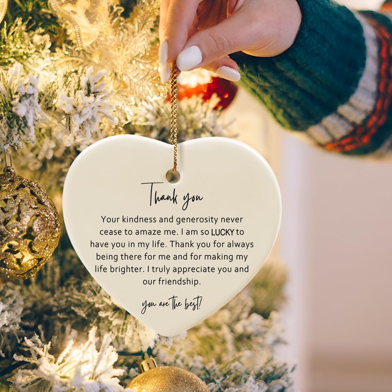 Jocidea Thank You Keepsake Gift for Friend - Heart Christmas