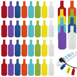 Alovez Pack of 40 Cable Labels, Cable Labelling, Reusable, Multicoloured Writeable Cable Labels - 4 cm x 2 cm Writing Surface for Home Office for Identifying Cables, 8 Colours