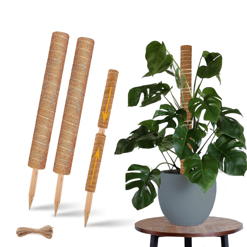 Moss Pole, 2 Pack 17 Inch Monstera Plant Support for