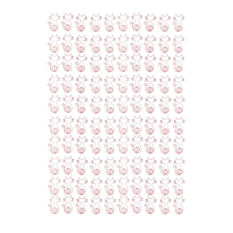 100Pcs Cute Paper Clips Rose Gold Cat Shape Anti Slip