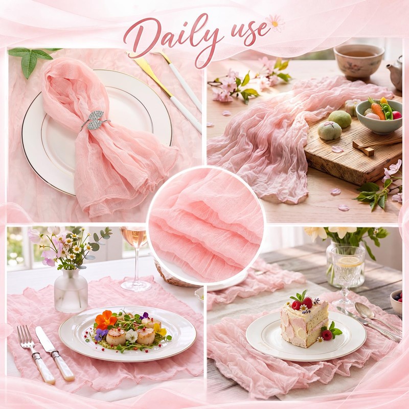 100 Pcs Gauze Cheesecloth Napkins 19.7 x 19.7 Inch, Dusty
