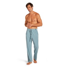 TAHARI Men's Ultimate Comfort Sleep Pant – Soft Cotton Blend, Relaxed Fit, Lightweight Lounge Pants (Smoke Blue, Large)