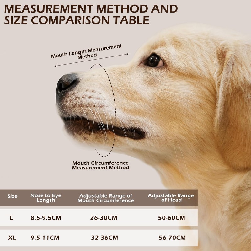 Dog Muzzle Soft Breathable Mesh - Adjustable Reflective Anti-Bark, Anti-Bite