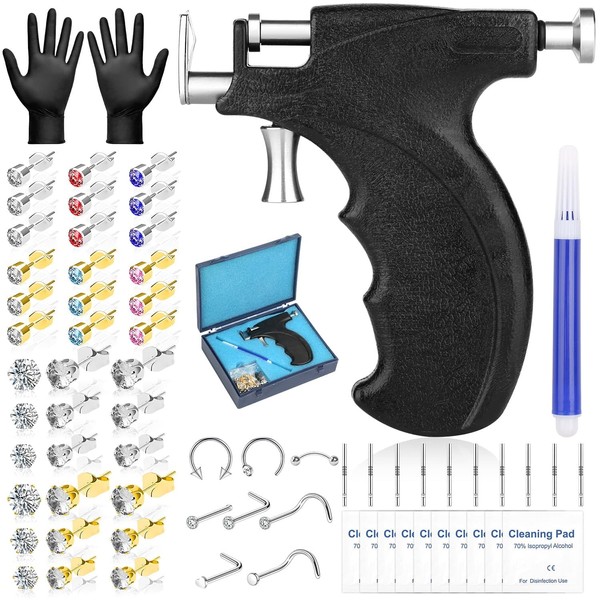 Professional Ear Piercing Gun Kit, Reusable Ear Piercing Machine with