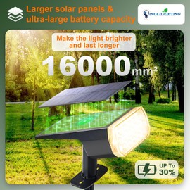 DINGLILIGHTING Waterproof Solar Lights Outdoor: IP65 Led Spot Light Decorations for Garden - 3 Lighting Modes Solar Powered for Yard - Dust to Dawn Uplighting Landscape Pathway Drive Patios 4PC Warm