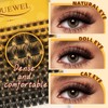 QUEWEL Cluster Lashes Kit, 144pcs Lash Clusters with Lash Bond