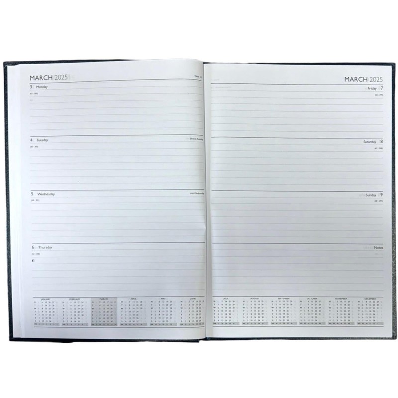 2025 Diary A4/A5/A6 Pastel Colour Fashion Diary Week to View,