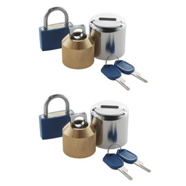 DSL-2 Hose Bibb Lock with Padlock Fits for 3/4" Faucet Or Hose Spigot, Outdoor Faucet Lock Prevents Water Theft Protect Hose Bibb (2 Pack)