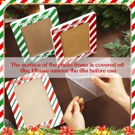 Qunclay 3 Pcs 2024 Christmas Picture Frame 4x6 Inch Christmas Wooden Picture Frames Decorations Gift for Christmas Gifts Xmas Holiday Decorative Home Souvenir(Candy)
