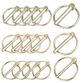 DesertBoy 15 Piece Lynch Pin Linch Pin Lynch Pin Assortment Kit Heavy Duty Lynch Pin Carbon Steel Trailer Lock Pin Linch Pin with Ring Lynch Pin Set for Farm Tractors Trailers Trucks Mowers
