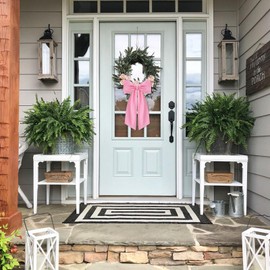 2 Pcs Light Pink Wreath Sash for Front Door Linen Wreath Ribbon Bow for Yard Porch Garland Home Decor