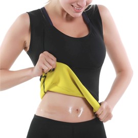 Canotagio Chaleco Sauna para Mujer. Faja de Neopreno para Moldear Abdomen, Cintura y Espalda. Faja Deportiva Mujer para tonificar, Sudar y Quemar Grasa. Faja de sudoración. Waist Trimmer (Negro, L)