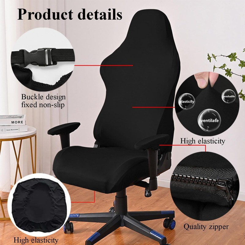 Biunnru Stretchable Gaming Chair Cover Set - Universal Fit for