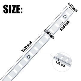 Yuccaliao 10 Pcs 39 Inch Shelf Pilaster Metal Mortise Mount Pilaster Strip Adjustable Shelf Standards for Wall Shelving System Closet Organization Storage (Silver)