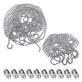 6m Set Of Roller Blind Chain, Chain Connector, Stainless Steel Ball Chain, Silver Chain, Furniture Accessories, Suitable For Curtains, Blinds, Roller Blinds