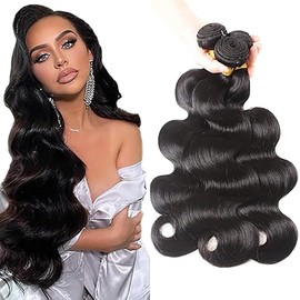 Jucames 12" 12" 12" Brazilian Human Hair Extensions Brazilian Human Hair Extensions Double Natural Color Black