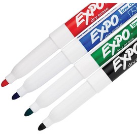 EXPO 86674K Dry-erase Markers, Fine Point, Nontoxic, 4/PK, Assorted