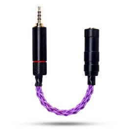 okcsc Conversion Cable, Balanced Connection Cable, Jack Converter, 0.1 inch (2.5 mm), 4 Pole (Male) to 3.5 mm Tri Pole (Female) 8 Cores, 3.9 inches (10 cm)