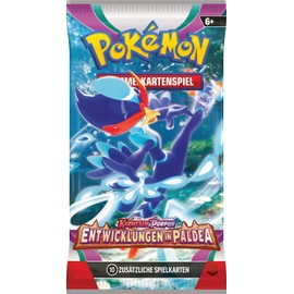 Pokémon-Sammelkartenspiel: 3er-Pack (Forgita) Karmesin & Purpur – Entwicklungen in Paldea (3 Boosterpacks & 1 holografische Promokarte)