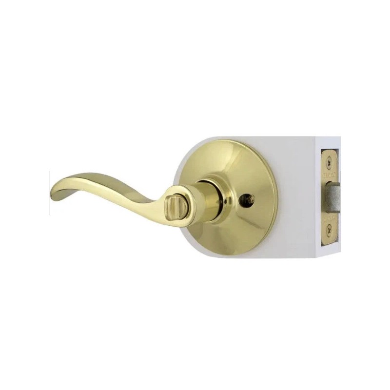 Defiant Naples Polished Brass Bed/Bath Privacy Door Lever Handle W/