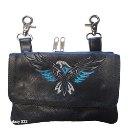 Blue Egale Hip Purse For Women Leather Leg Purse Thigh Bag Waist Pack For Women Our Motorcycle Leg Bag Makes A Great Leather Belt Pouch For Day Trips