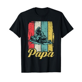 Papa Snowmobile Rider Retro Snowmobiling Proud Snowmobiler T-Shirt