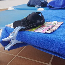 Lomo Large Deluxe Beach Towel Clips - 8 Pack (Pink)