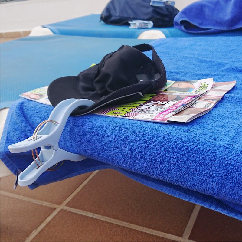 Lomo Large Deluxe Beach Towel Clips - 8 Pack (Pink)