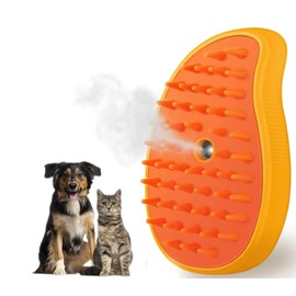 Steamy 3-in-1 Self-Cleaning Cat Grooming Brush - Massage, Removes Knots and Loose Hair