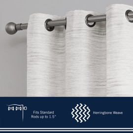 Nautica – Julius | Light Filtering Textured Curtains Window Treatment Drapes Panel Pair | Set of 2 | Light Filtering Drapes | Measures 36” x 96” | Linen