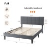OLIXIS Bed Frame with Headboard Sturdy Slats Support Noise Free