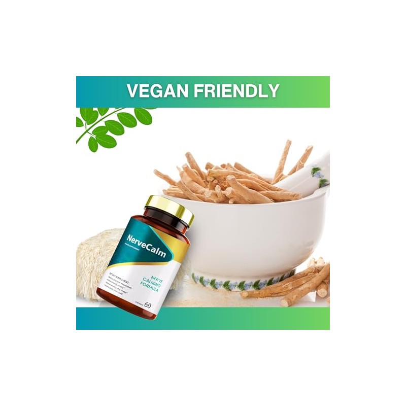 Nerve Calm Ashwagandha, Lion's Mane & Moringa Complex - 60