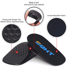 SQHT Plantillas de aumento de altura – Insertos de elevación de talón para discrepancias de longitud de pierna y tendinitis de Aquiles, talonera para hombres y mujeres (pequeño (2,5 cm de altura)