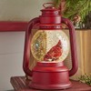 Raz Imports 9.5" Red Lighted Lantern with Cardinal Bird in