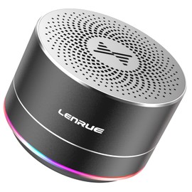 LENRUE Portable Bluetooth Speakers,Wireless Speaker with Clear Sound, Long Playtime, Small Mini Metal Speaker,Christmas Birthday Gifts for Men, Women,Kids(Black)