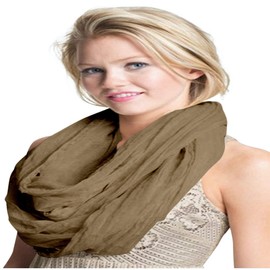 CJ Apparel Mink Beige Mobius Infinity Scarf Snood Cowl Circular Tube Eternity Shawl Pashmina Hand Made in Nepal NEW