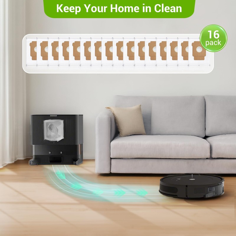 Bluevisk 16 Pack Plus 405 Combo Dust Bags for Roomba